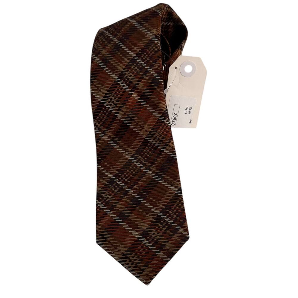 MICHELSONS Est. 1937 Brown Silk Work Attire Busness Tie
